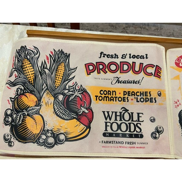 Vintage look Whole Foods Placemats Set/4 - Picture 4 of 8